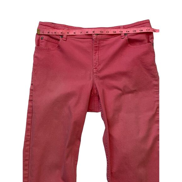 Liz Claiborne Vintage Woman's Size 14 Petite Straight Leg Fit Pink Denim Jeans - Picture 6 of 14